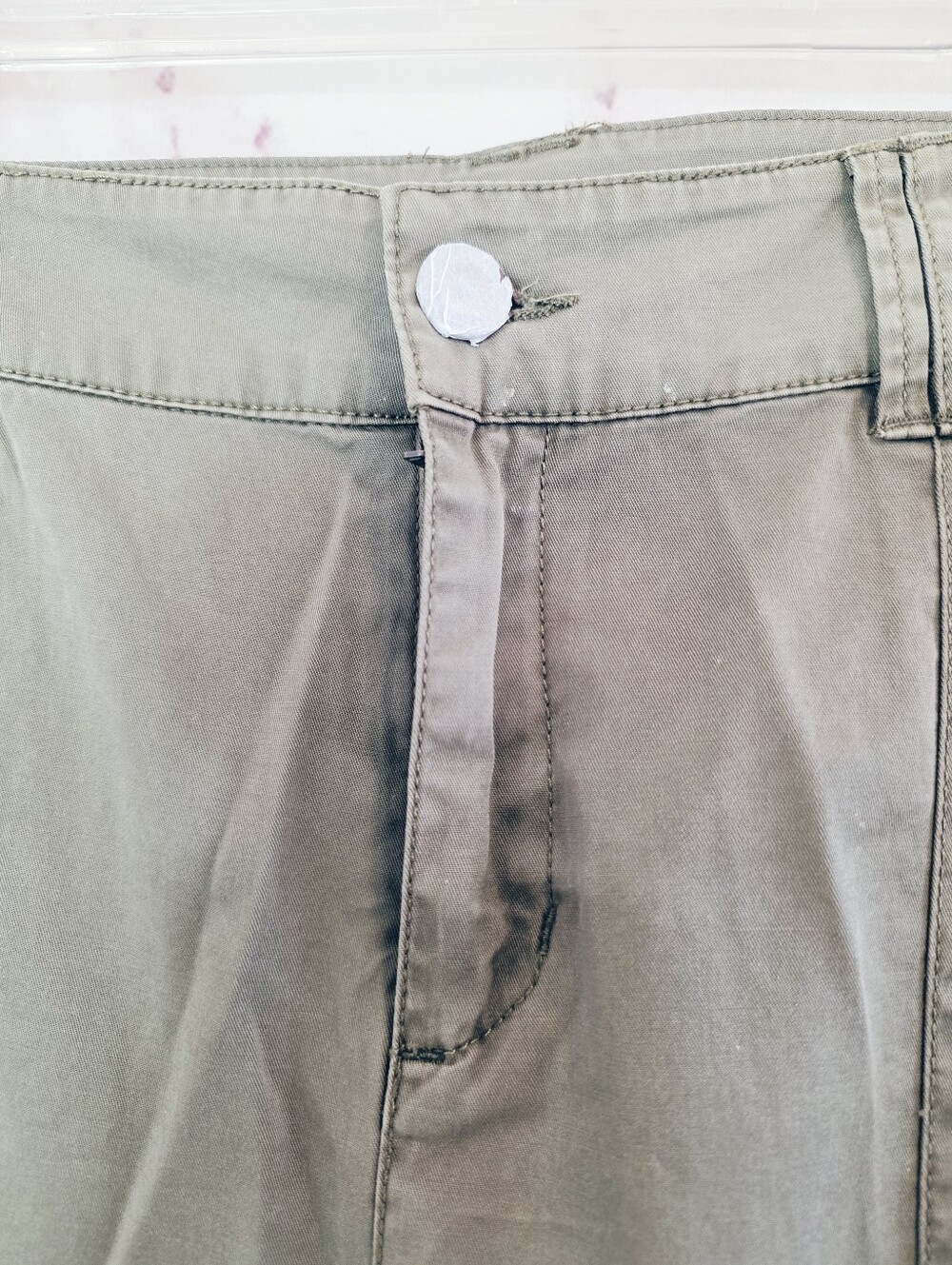 Sundance Embroidered Trim Cargo Pants Olive Green Utility Pants 16 - Picture 5 of 7